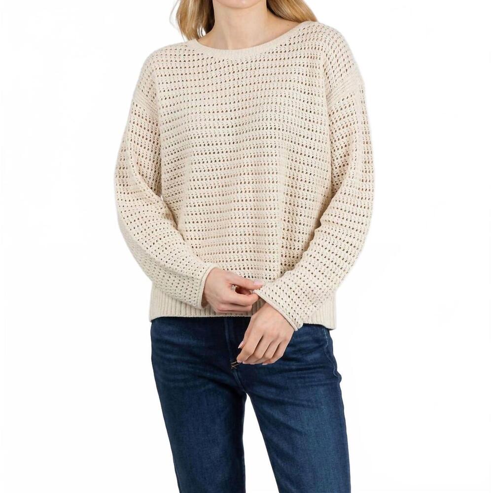 NEW REPEAT CASHMERE sparkle knit sweater in ivory